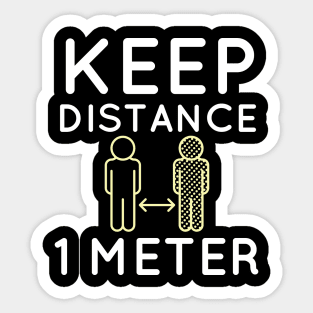 keep distance 1 meter Sticker